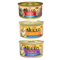 อาหารแมวโต Nekko Gold Canned in Gravy 12x85 G เนกโกะโกลด์