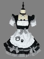 Classical Maid Cosplay Costumes Lolita Cat Girl Plus Size Apron Maid Outfits Anime Black White Cute Girl Party Princess Dress