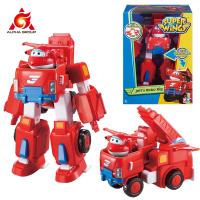 Super Wings 7 "หุ่นยนต์แปลงร่างรถ2",หุ่นยนต์ตุ๊กตาขยับแขนขาได้แปลงร่างเป็นของขวัญวันเกิดเครื่องบินของเล่นเด็ก