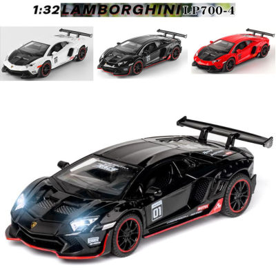 1:32 Lamborghini LP770-4ล้อแม็กรถยนต์รุ่นเสียงและแสงดึงกลับคอลเลกชัน D Iecast ยานพาหนะรถยนต์ของเล่นสำหรับเด็ก