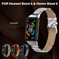 สายหนังสำหรับ Huawei Band 6สายข้อมือหนังลายสก๊อตสำหรับเปลี่ยนสายรัดข้อมือสำหรับ Honor Band6 Watchband ใหม่ [พร้อมส่ง]