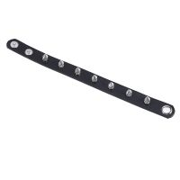 H5Press Stud Buckle Spike Studs Decor Black Faux Leather Wri