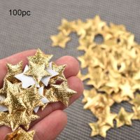 【CC】 100Pcs/Bag Gold Five-pointed Star Paper Scrap Wedding Decoration New Year 2CM