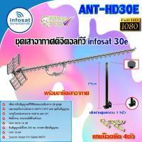 ชุดเสาอากาศดิจิตอลทีวี infosat รุ่น ANT-HD30E พร้อมขาตรง 75cm.ยึดเสาอากาศ แถมน็อตยึด4ตัว storetex shop