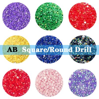 Huacan AB Square Round Drill Diamond Painting Embroidery Color Rhinestone Sale Mosaic Stones Resin Electroplating Gift Making