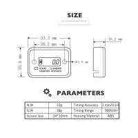 Wireless Digital Hour Meter Vition Waterproof Engine Motohours Meter LCD Display Auto Sleep with Replacable Battery rpm Meter