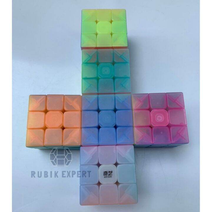 รูบิค-rubik-3x3-qiyi-stickerless-สีpudding-พาสเทล-หมุนลื่น-พร้อมสูตร-คุ้มค่า-ของแท้-100-รับประกันความพอใจ-พร้อมส่ง