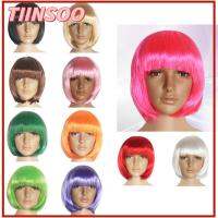 TIINSOO 14 สี Unisex งานสังสรรค์ ตรง เส้นใยสังเคราะห์ ชุดแต่งกาย วิกผมบ๊อบ วันฮาโลวีน