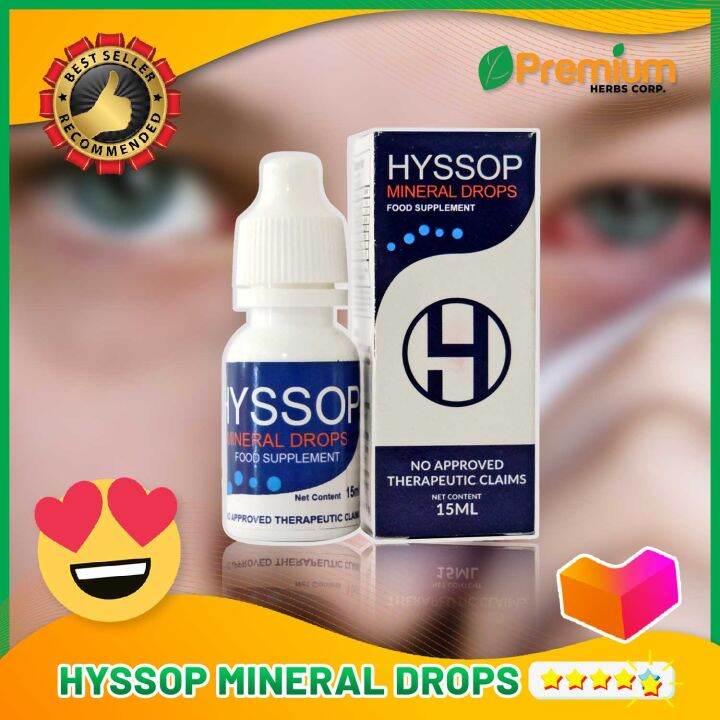 PHC03A 1 BOTTLE HYSSOP MINERAL EYE DROP 15ml each dropper CATARACT AND
