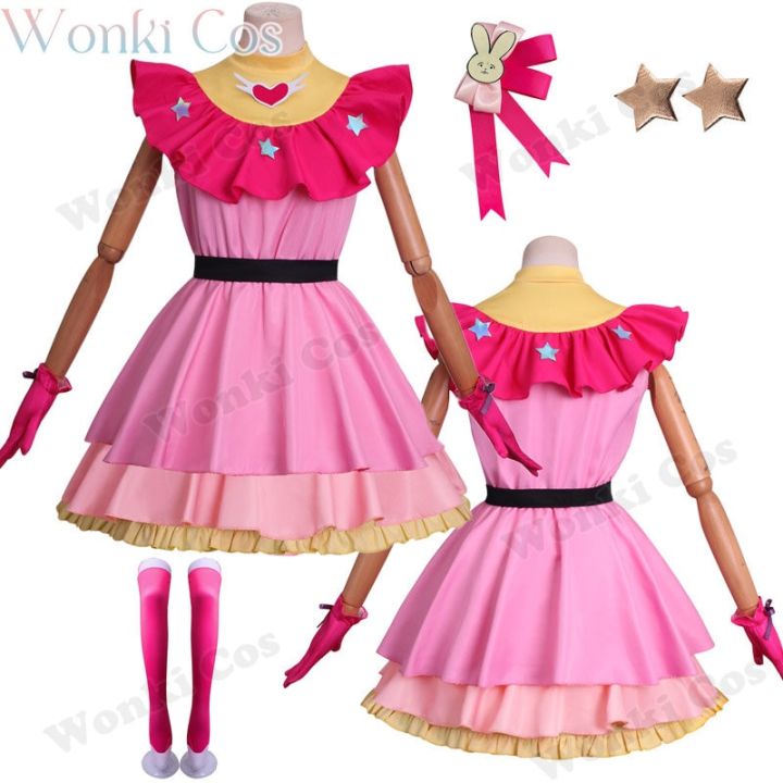 ai-hoshino-cosplay-costume-pink-dress-bunny-halloween-party-stage-idol-performance-costumes