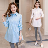 1801# OL Formal Work Maternity Blouses A Line Loose Ties Waist Shirts Clothes for Women Spring Autumn Pregnancy Tops