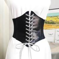 Belt Corset Underbust Coffee White Black Waist Wide Steampunk Up Lace VD2596 Femme Amincissante Gaine SISHION