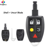 KEYECU เปลี่ยนสมาร์ทรีโมทคอนลรถ Key Shell Case พร้อม5ปุ่ม Fob สำหรับ Volvo S40 C70 XC90 V70 S60 C30