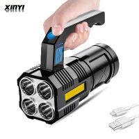 2021 New Style 4LED Flashlight Mini Portable Lamp With Built-in 1200Ma 18650 Battery USB Rechargeable COB LED Flashlight