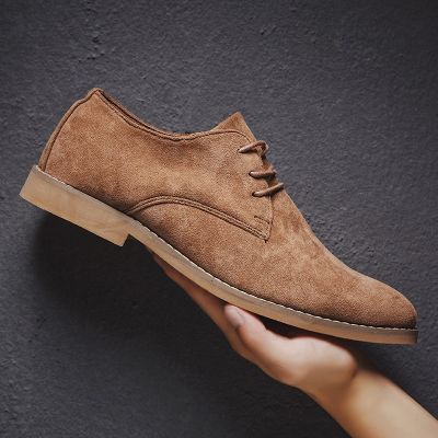 Mens Trend Casual Shoes Mens Suede Oxford Wedding Leather Dress Mens Shoes Mens Dress Flats