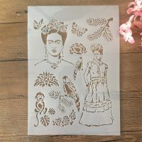 A4 29cm Forest Animals Lady DIY Layering Stencils Wall Painting Scrapbook Coloring Embossing Album Decorative Template Rulers  Stencils