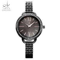 {zhiyun Watchshop}เครื่องประดับ Shengke Relógio Feminino ของขวัญสำหรับผู้หญิง39; S หรูหราสีดำเหล็กนาฬิกาควอตซ์ยี่ห้อผู้หญิงนาฬิกาแฟชั่นสุภาพสตรีนาฬิกา