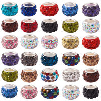 Pandahall100pcs Mixed Color Resin European Beads Large Hole Loose Spacer Bead for Jewlery Making DIY Bracelet Necklace Findings