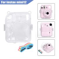 สำหรับ Instax เคสกล้อง Mini12กระเป๋าป้องกันที่คลุมเก็บรักษาของแบบใสพร้อมสายคล้องสำหรับ Fujifilm Instax Mini 12อุปกรณ์เสริมกล้อง