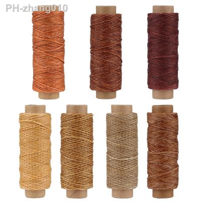 7 Color 150D 50M Leather Waxed Thread Flat Waxed Sewing Thread Wax Line Stitching Thread For Leather Craft DIY Sewing Tools