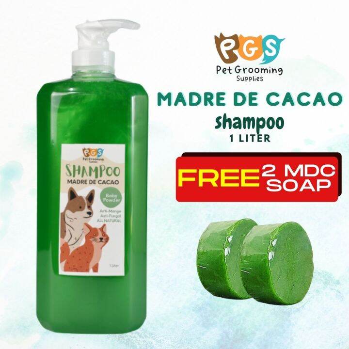 COD Madre De Cacao Dog Shampoo Baby Powder (Green) Scent 1 Liter Madre