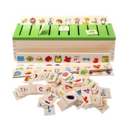 Đồ chơi gỗ hộp thả hình theo chủ đề cho bé - 8 chủ đề 80 thẻ thả hình