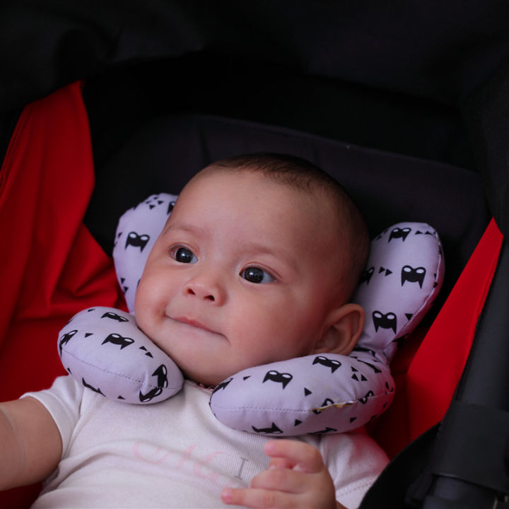 ระบายอากาศผ้าฝ้ายอินทรีย์เด็กวัยหัดเดินหมอนทารกแรกเกิดท่องเที่ยวรถที่นั่งหัวคอสนับสนุนหมอนรูปตัว-u-พนักพิงศีรษะเด็กวัยหัดเดินเบาะ