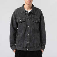 Denim เสื้อแจ็คเก็ตผู้ชาย High Street Tide ยี่ห้อเสื้อลำลองสไตล์ฮ่องกงหล่อหลวมนักเรียนชายเสื้อผ้า