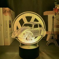 3D Illusion Lamp Beetle Car for Kids Bedroom Decor Nightlight Colorful Atmosphere Child Birthday Gift Supercar Led Night Light