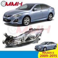 ไฟหน้าสำหรับ Mazda 6 Mazda6 (2009-2015) ไฟหน้าสำหรับ ไฟหน้า โคมไฟหน้า ไฟหน้า​โปรเจค​เตอร์​ โคมไฟหรถยนต์ เลนส์กระจก headlamp headlight front light lens