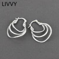 【YF】✺  LIVVY Color Three-Layer C-Shaped Earrings  Exquisite Woman Used To Decorate Ear Region