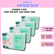 Giấy ăn rút Fairy Sen, Combo 4 gói giấy siêu dai chất liệu 100% bột gỗ tự