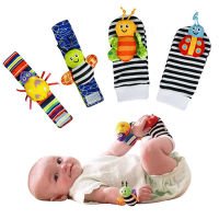 Baby Toys with Sound Paper Newborns Animal-shaped Soft Wrist Rattles and Sock Set Baby Wrist Band Enlightenment Puzzle Toys