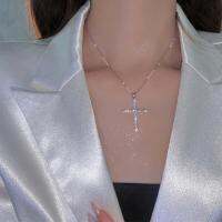 Trendy Necklace Astral Cross Necklace Zircon Flash Pendant Diamond Jewelry Niche K5U3