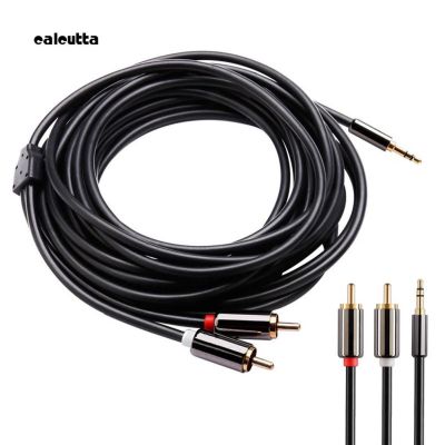 Cal 3.5 mm Male Jack to 2 RCA Male อะแดปเตอร์สายเคเบิ้ล