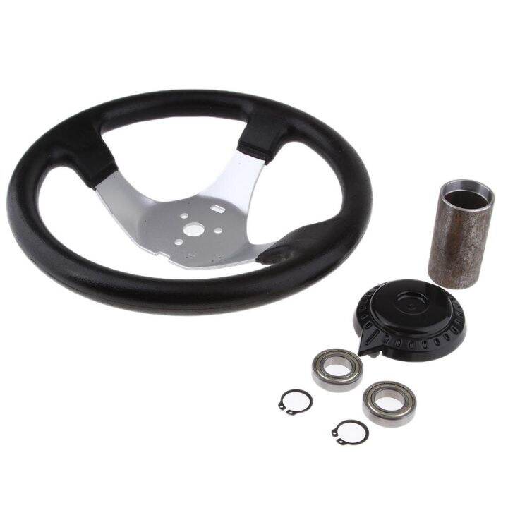 GoKart Steering Wheel Assembly with Cap for 150cc Engines ATV Buggies