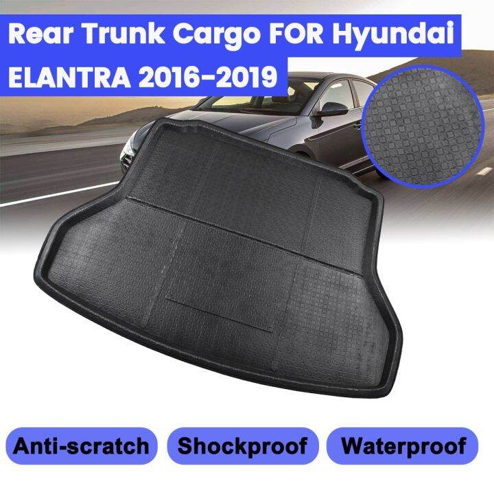 แผ่นปูพื้นสำหรับ-hyundai-elantra-avante-2016-2017-2018-2019รถ-cargo-liner-boot-ถาดด้านหลังฝาครอบ-matt-พรม-kick-pad