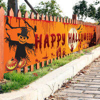 250X48ซม. ฟักทองฮาโลวีนแบนเนอร์ล่าสุด Happy Halloween Bloody Bat Ghost พิมพ์ฉากหลังแขวนแบนเนอร์ Halloween Decor