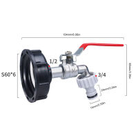 ถังไอบีซีอุปกรณ์แปลงพลังงานเชื่อมต่อด้ายหยาบ1/2 "3/4" อะแดปเตอร์ตัวตัวน้ำ1000L สวนบ้านวาล์วเปลี่ยนชิ้นส่วนฟิตติ้ง
