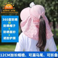 หมวกเกษตรกร UV Sunscreen Hat Fan All-in-one Sunscreen Hat Womens Face Work Anti-Screen Full Sunscreen