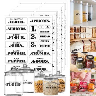 Food Label Stickers Waterproof TransparentSelf-Adhesive Resistant Home Kitchen Pantry Stickers Organization Label