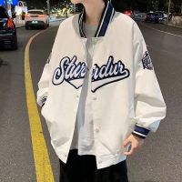 【M-5XL】Trendy Vintage jacket mens spring and autumn couples 2021 new trend loose splicing American Baseball Jacket