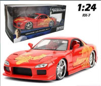 Jada 1:24รถมาสด้าจำลองแบบสูงรถ Diecast RX-7โมเดลรถอัลลอยโลหะของเล่นเด็กชุดของขวัญ J206