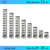 【LZ】djl074 5PCS 1.5 mm Compression Springs Pressure Spring Wire Dia 1.5 mm Outer Dia 8 9 10 11 12 13 14 15 16 17 - 25mm Length 15 - 100 mm