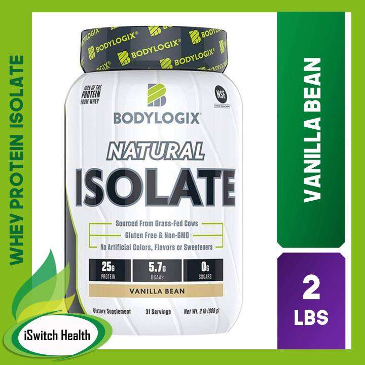 BodyLogix Natural Isolate Protein Powder 2lbs Vanilla Bean Bodylogix Isolate Pure Isolate