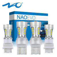 NAO W21 LED5W DRL สำหรับรถยนต์7443ไฟเบรกสีแดง W21W 7440รถยนต์ไฟท้าย12V 3030 18SMD Auto Amber ไฟสัญญาณ