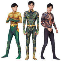 ผู้ใหญ่เด็กภาพยนตร์ aquaman คอสเพลย์ซูเปอร์ฮีโร่ Arthur curry orin zentai บอดี้สูท Jumpsuits ปาร์ตี้ฮาโลวีนแต่งตัวขึ้น