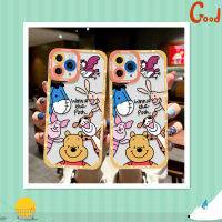 Winnie the Pooh เคส Iphone 11 12 13 Pro Max เคสไอโฟน 8 7 Plus เคสซิลิโคน Iphone โทรศัพท์ Iphone ปลอก เคสไอโฟน11 เคสไอโฟน7พลัส เคสน่ารัก IPhone 13 11 Pro Max 12 7Plus 8Plus XR XS X 7 8 Plus SE 2020 คู่เลนส์ป้องกันซิลิโคนกลับโ