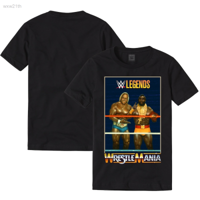 2023 New Wwe Hulk Hogan&amp;mister Black Mens Shoe 2023 Legends Wrestlemania Printed Black Mens Shoe T-shirt Suitable for Photo Printing in Junior High School Unisex