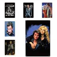 Retro French Rock Singer แผ่นโลหะสำหรับ Club Cafe ร้านอาหาร Man Cave Bar Wall Decor-รถจักรยานยนต์ Johnny Hallyday Sign